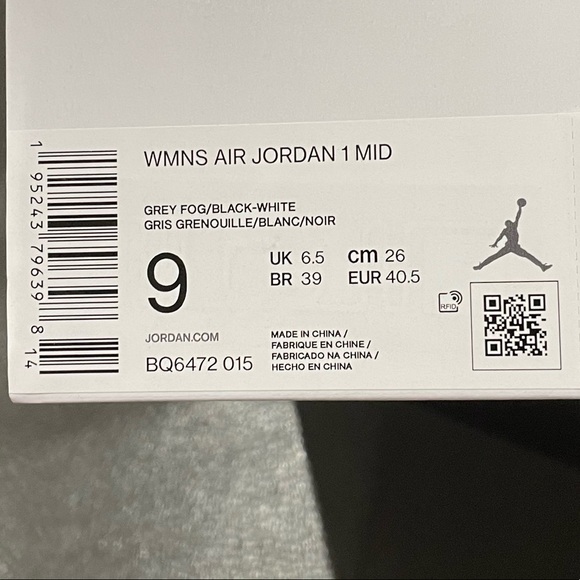 ❌SOLD❌ BRAND NEW WOMENS AIR JORDAN 1 MID - GREY FOG Popular Women's Sneaker - Picture 5 of 8